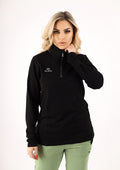 Women Quarter Zipper Long Sleeve T-Shirt